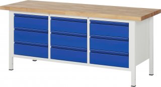 Werkbank 8574I2 | B2000xT700xH840-1040mm | 9xSchublade-TA Bild 1