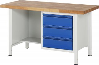 Werkbank 8452I2 | B1500xT700xH840-1040mm | 3xSchublade-TA Bild 1