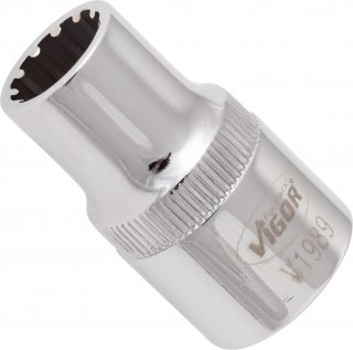 VIGOR Multiprofil Steckschlüsseleinsatz ∙ V1989 ∙ 1/2 Zoll (12,5 mm) Vierkant hohl ∙ Multiprofil ∙ SW 11 mm Bild 2