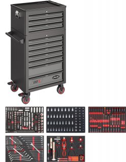 VIGOR Werkstattwagen Series L ∙ mit Sortiment und Aufsatzkoffer ∙ V4561 ∙ 344-teilig ∙ Anzahl Werkzeuge: 344 Bild 2