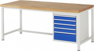 Werkbank höhenverstellbar 8168A1 | B2000xT900xH840-1040mm | 5xSchublade-VA Bild 1
