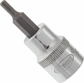 VIGOR Innensechskant Schraubendreher-Einsatz ∙ V2285N ∙ 3/8 Zoll (10 mm) Vierkant hohl ∙ Innen Sechskant Profil ∙ SW 3 mm Bild 2