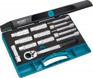 HAZET Stoßdämpfer Werkzeug Satz 4910/13 ∙ 1/2 Zoll (12,5 mm) Vierkant hohl ∙ Innen Sechskant Profil | Zapfenprofil hohl | Außen Se Bild 1