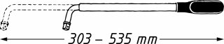 HAZET Ausziehbarer Radmutternschlüssel 772 ∙ 1/2 Zoll (12,5 mm) Vierkant massiv ∙ 535 mm Bild 2