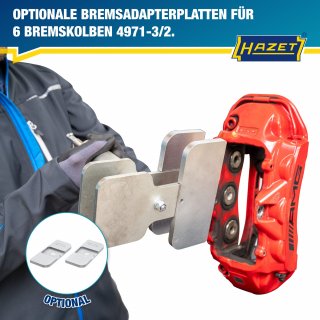 HAZET Bremskolben Rücksetzwerkzeug für 1-Kolben und Mehrkolben Bremssättel 4971-4 Bild 4