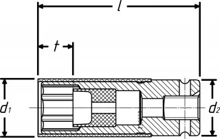 HAZET Schlag- | Maschinenschrauber Steckschlüsseleinsatz 903SLG-21 ∙ 1/2 Zoll (12,5 mm) Vierkant hohl ∙ Außen Sechskant-Tractions Bild 6