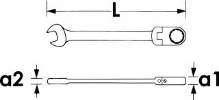 VIGOR Gelenk Ratschen-Ring-Maulschlüssel ∙ V2810 ∙ Außen Doppelsechskant Profil | Außen Sechskant Profil ∙ SW 14 mm Bild 4