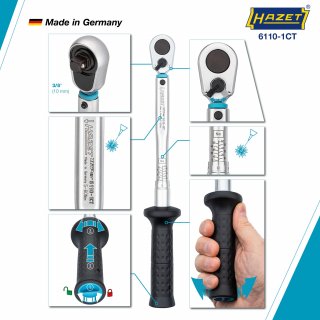 HAZET Drehmomentschlüssel mit DAkkS-Kalibrierschein 6110-1CTCAL ∙ Drehmomentbereich min-max: 5 – 60 Nm ∙ Genauigkeit: 2% ∙ 3/8 Z Bild 5