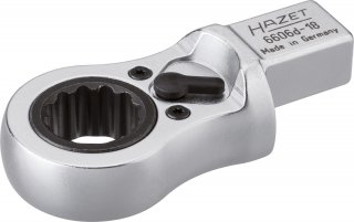 HAZET Einsteck-Ratschen-Ringschlüssel 6606D-18 ∙ 14 x 18 mm Einsteck-Vierkant massiv ∙ Außen Doppelsechskant Profil ∙ SW 18 mm Bild 1