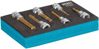 HAZET Schraubendreher-Steckschlüsseleinsatz Satz 163-302/6 ∙ 3/8 Zoll (10 mm) Vierkant hohl ∙ Innen Sechskant Profil ∙ 6-teilig  Bild 2