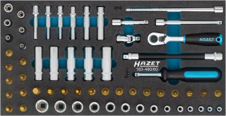 HAZET Steckschlüssel Satz 163-490/60 ∙ 1/4 Zoll (6,3 mm) Vierkant hohl ∙ Außen TORX® Profil | Außen Sechskant-Tractionsprofil | In Bild 1