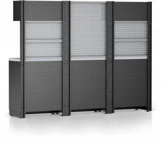 VIGOR Schrankwand-Kombination ∙ Komplett-Paket ∙ Edelstahl ∙ V6000-3P2XL-X ∙ L x B x H: 2588 mm x 526 mm x 1980 mm Bild 14