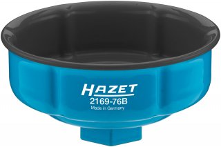 HAZET Ölfilterschlüssel 2169-76B ∙ 1/2 Zoll (12,5 mm) Vierkant hohl ∙ Rillenprofil ∙ SW 76 mm Bild 1