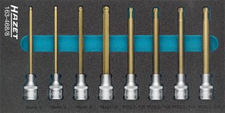HAZET Schraubendreher-Steckschlüsseleinsatz Satz 163-468/8 ∙ 1/2 Zoll (12,5 mm) Vierkant hohl ∙ Innen Sechskant Profil | Innen TO Bild 1