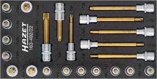 HAZET Schraubendreher-Steckschlüsseleinsatz Satz ∙ TORX® 163-492/22 ∙ 1/2 Zoll (12,5 mm) Vierkant hohl ∙ Innen TORX® Profil | Tam Bild 1