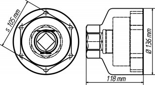 HAZET Nkw Achsmutter Steckschlüsseleinsatz Satz DAF ∙ RENAULT ∙ Volvo 4937-105/2 ∙ 1 Zoll (25 mm) Vierkant hohl ∙ Außen Sechskan Bild 3