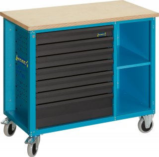 HAZET Werkbank ∙ fahrbar Assistent 177W ∙ einzeln 177W-7 ∙ L x B x H: 1040 mm x 520 mm x 934 mm ∙ Schubladen | flach: 6 x 79 x 52 Bild 1