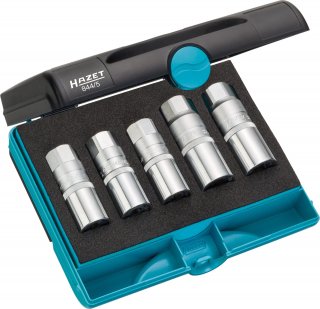 HAZET Stehbolzen-Ausdreher Satz 844/5 ∙ 1/2 Zoll (12,5 mm) Vierkant hohl ∙ 5-teilig Bild 1