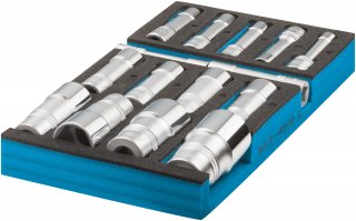 HAZET Steckschlüsseleinsatz Satz 163-459/15 ∙ 1/2 Zoll (12,5 mm) Vierkant hohl ∙ Außen Sechskant-Tractionsprofil ∙ 15-teilig ∙ 1 Bild 3
