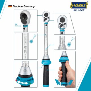 HAZET Drehmomentschlüssel mit DAkkS-Kalibrierschein 5121-3CTCAL ∙ Drehmomentbereich min-max: 20 – 120 Nm ∙ Genauigkeit: 3% ∙ 1/2 Bild 4