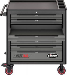 VIGOR Werkstattwagen Series XL ∙ Kunststoff-Arbeitsplatte ∙ mit Sortiment ∙ V5434 ∙ 499-teilig ∙ Anzahl Werkzeuge: 499 Bild 10