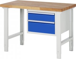 Werkbank höhenverstellbar 7123A1 | B1250xT700xH790-1140mm | 2xSchublade-TA Bild 1