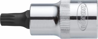 VIGOR Innenvielzahn Schraubendreher-Einsatz ∙ XZN ∙ V2098 ∙ 1/2 Zoll (12,5 mm) Vierkant hohl ∙ Innen Vielzahn Profil XZN ∙ SW M1 Bild 1