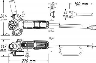 HAZET Winkelschleifer ⌀ 125 mm 9633-10 ∙ L x B x H: 275 mm x 75 mm x 105 mm Bild 7