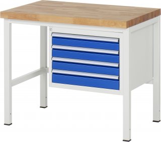 Werkbank höhenverstellbar 8133A1 | B1000xT700xH840-1040mm | 4xSchublade-TA Bild 1