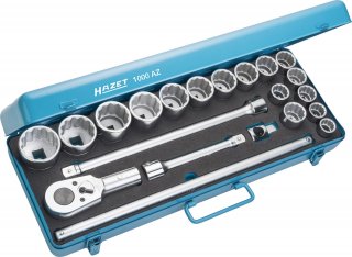 HAZET Steckschlüssel Satz 1000AZ ∙ 3/4 Zoll (20 mm) Vierkant hohl ∙ Außen Doppelsechskant Profil ∙ 21-teilig ∙ <sup>7</sup>⁄<sub Bild 1