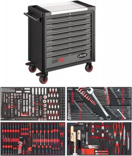 VIGOR Werkstattwagen Series XL ∙ Edelstahl-Arbeitsplatte ∙ mit Sortiment ∙ V4481-X/375 ∙ 375-teilig ∙ Anzahl Werkzeuge: 375 Bild 16