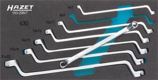 HAZET Doppel-Ringschlüssel Satz 163-296/7 ∙ Außen Doppelsechskant-Tractionsprofil ∙ 7-teilig ∙ 6 x 7 ∙ 8 x 9 ∙ 10 x 11 ∙ 12 x 13 Bild 1