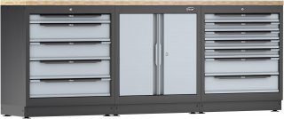 VIGOR Schrankwand-Kombination ∙ Starter-Paket ∙ Holz ∙ V6000-3P1XL ∙ L x B x H: 2588 mm x 500 mm x 1000 mm Bild 11