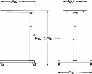 HAZET Multi Table Assistent 167T ∙ L x B x H: 773 mm x 740 mm x 1345 mm Bild 6