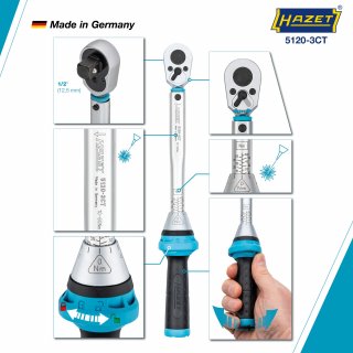 HAZET Drehmomentschlüssel mit DAkkS-Kalibrierschein 5120-3CTCAL ∙ Drehmomentbereich min-max: 10 – 60 Nm ∙ Genauigkeit: 3% ∙ 1/2  Bild 4