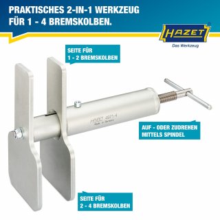 HAZET Bremskolben Rücksetzwerkzeug für 1-Kolben und Mehrkolben Bremssättel 4971-4 Bild 8