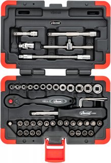 VIGOR Steckschlüssel Satz ∙ V2414N ∙ 1/4 Zoll (6,3 mm) Vierkant hohl ∙ Außen Sechskant Profil | Innen TORX® Profil | Innen Sechska Bild 3