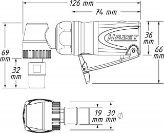 HAZET Mini Stabschleifer ∙ abgewinkelt 9032M-5 ∙ Länge: 126 mm Bild 3
