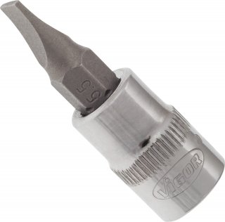 VIGOR Schlitzprofil Schraubendreher-Einsatz ∙ V2428N ∙ 1/4 Zoll (6,3 mm) Vierkant hohl ∙ Schlitz Profil ∙ SW 1 x 5,5 mm Bild 2