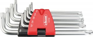 VIGOR T Winkelschraubendreher Satz ∙ lang ∙ Kugelkopf ∙ V4708 ∙ Innen TORX® Profil ∙ 9-teilig ∙ T10 · T15 · T20 · T25 · T27 · T3 Bild 1
