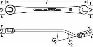 HAZET Bremsleitungsschlüssel ∙ offen 612N-11 ∙ Außen Sechskant Profil ∙ SW 11 mm Bild 2