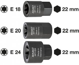 HAZET Bremssattel Einsatz 2871-E18 ∙ 22 mm Außen-Sechskant ∙ Außen TORX® Profil ∙ SW E18 Bild 2