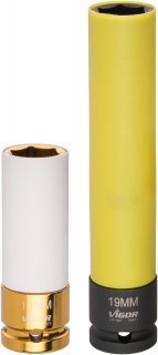 VIGOR Schlagschrauber Steckschlüsseleinsatz ∙ lang ∙ V5931 ∙ 1/2 Zoll (12,5 mm) Vierkant hohl ∙ Außen Sechskant Profil ∙ SW 19 m Bild 2