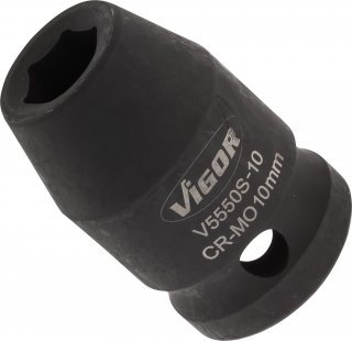 VIGOR Schlagschrauber Steckschlüsseleinsatz ∙ kurz ∙ V5550S-10 ∙ 1/2 Zoll (12,5 mm) Vierkant hohl ∙ Außen Sechskant Profil ∙ SW  Bild 1