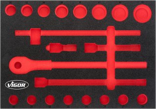 VIGOR Weichschaumeinlage ∙ leer ∙ V5109-L ∙ L x B x H: 563 mm x 393 mm x 35 mm Bild 1
