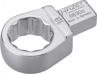 HAZET Einsteck-Ringschlüssel 6630C-18 ∙ 9 x 12 mm Einsteck-Vierkant massiv ∙ Außen Doppelsechskant-Tractionsprofil ∙ SW 18 mm Bild 1