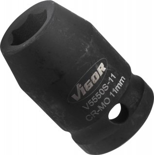 VIGOR Schlagschrauber Steckschlüsseleinsatz ∙ kurz ∙ V5550S-11 ∙ 1/2 Zoll (12,5 mm) Vierkant hohl ∙ Außen Sechskant Profil ∙ SW  Bild 3