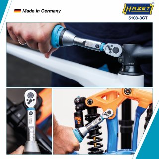HAZET Drehmomentschlüssel 5108-3CT ∙ Drehmomentbereich min-max: 2.5 – 25 Nm ∙ Genauigkeit: 3% ∙ 1/4 Zoll (6,3 mm) Vierkant massi Bild 2