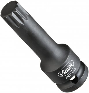 VIGOR Innenvielzahn Schlagschrauber Schraubendreher-Einsatz (XZN) ∙ V7018-M16 ∙ 1/2 Zoll (12,5 mm) Vierkant hohl ∙ Innen Vielzah Bild 1