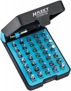 HAZET Bit Satz 2240N/36 ∙ 1/4 Zoll (6,3 mm) Sechskant massiv ∙ Pozidriv Profil PZ | Kreuzschlitz Profil PH | Tamper Resistant TORX Bild 1